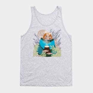 Girl, fox and milk Tank Top